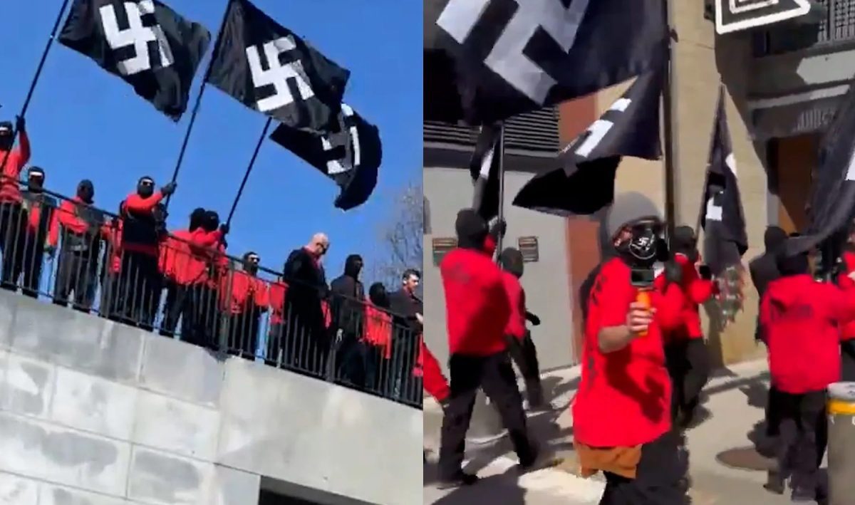 Neo-Nazi March takes place on the streets of Nashville while waving Swastika flags (Video)