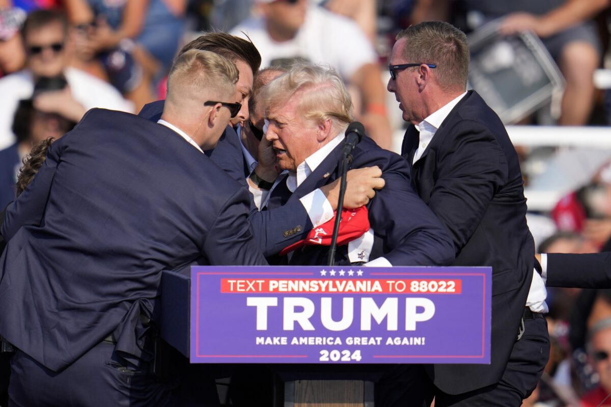 Trump Rushed Off Stage by Secret Service After Gunshots Heard at Pennsylvania Rally (Video)
