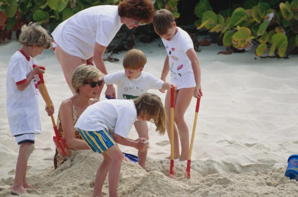 Princess Diana with Prince William & Prince Harry
