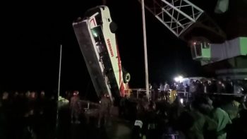 Bus falls into river while boarding ferry in Bangladesh, leaving 24 dead